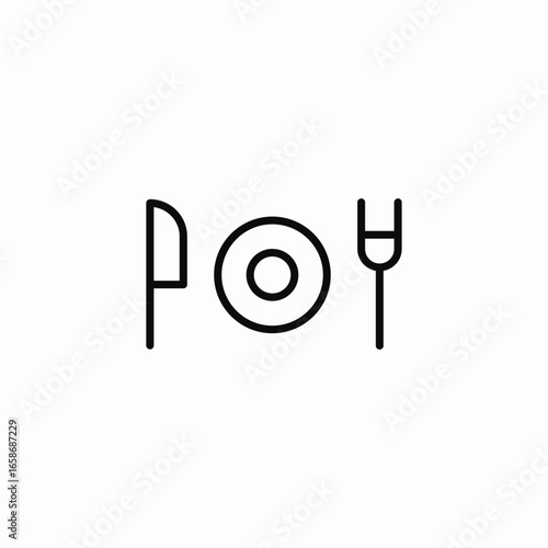 dinnerware plate utensils icon sign vector