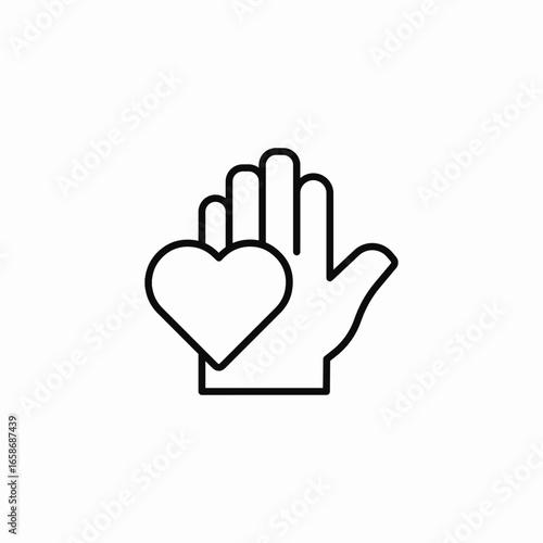 hand with heart  icon sign vector