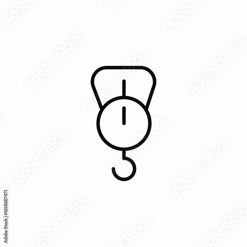 hanging kitchen scale icon sign vector