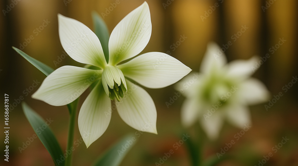 Fototapeta premium Closeup of Pale Hellebore Blooms in Soft Focus