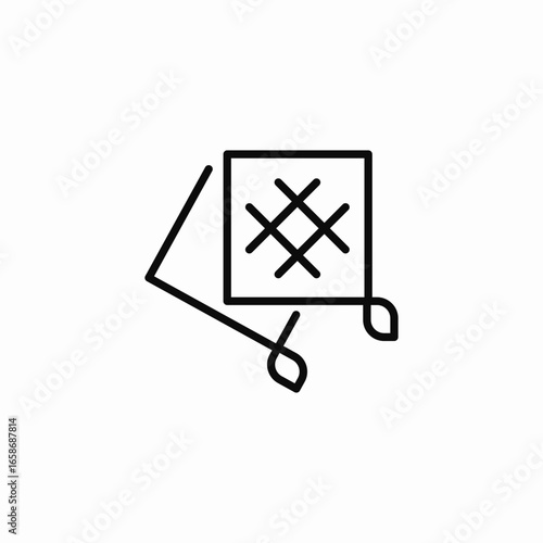 oven mitt hot pad icon sign vector