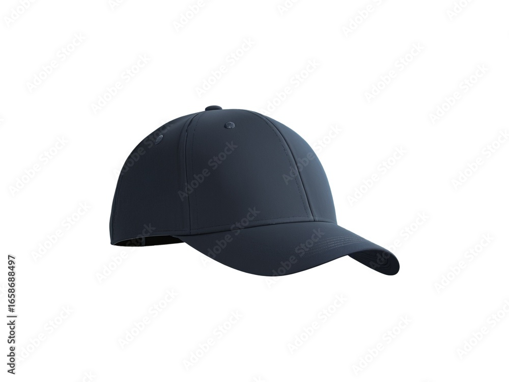 Fototapeta premium Closeup blank black baseball hat or cap isolated on white background.