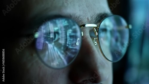 Wallpaper Mural Close-up of a person's face with glasses, focused on the lenses Torontodigital.ca