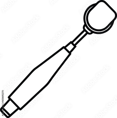 Otoscope Flat Lay Medical Ear Examination Device on White Background Vector Illustration