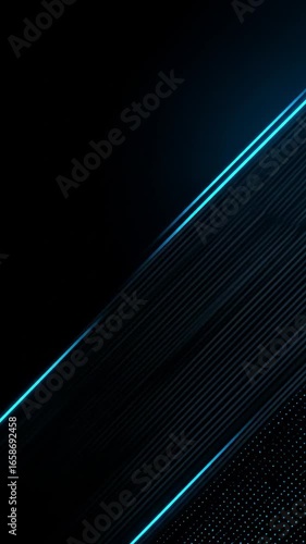 Dark abstract background with blue lines and subtle dot pattern