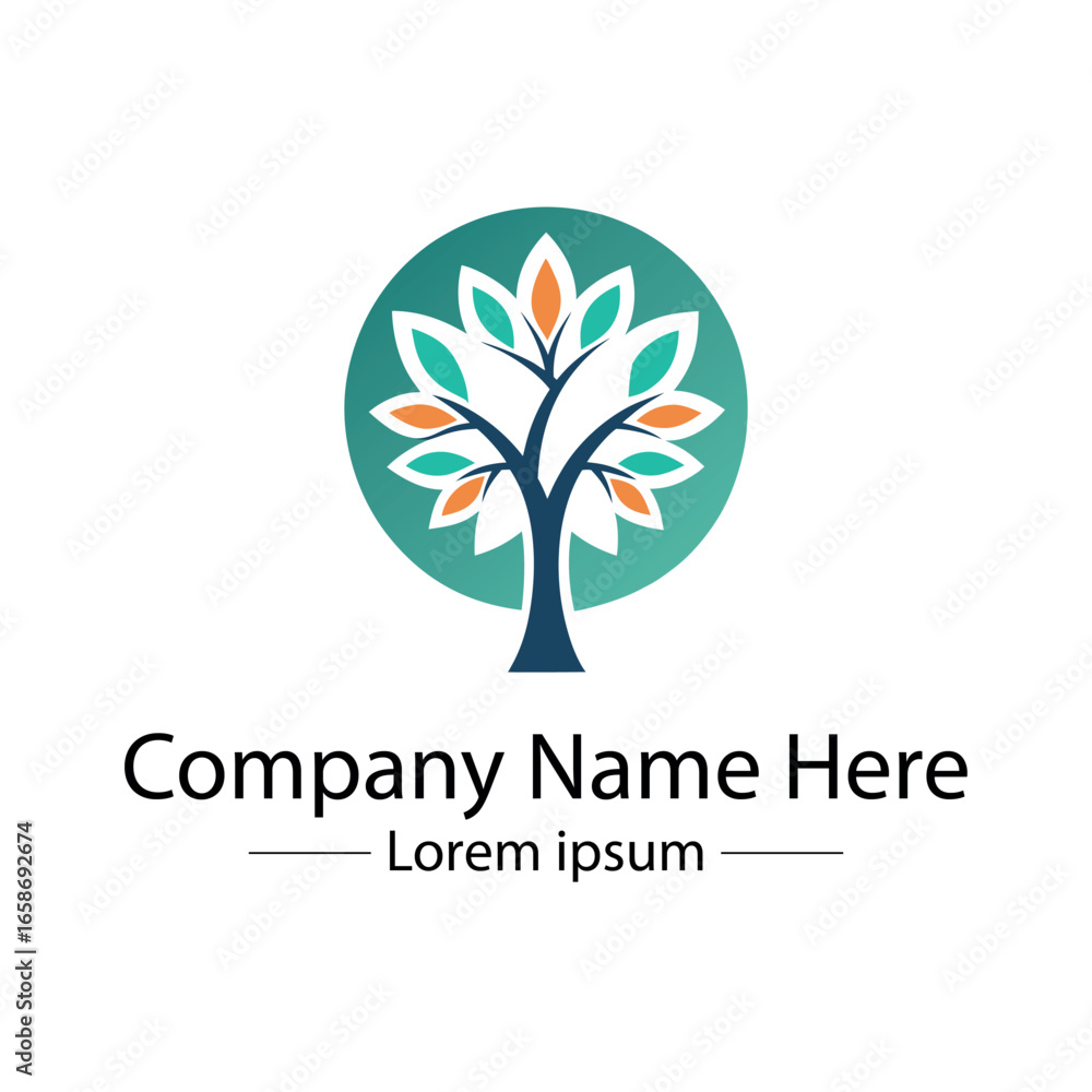 Obraz premium Minimalist Tree Logo Design Natural and Green Concept