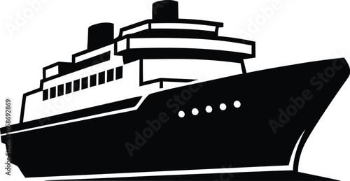 Cruise ship vector illustration for travel and tourism design