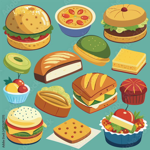 Collection of various food items
