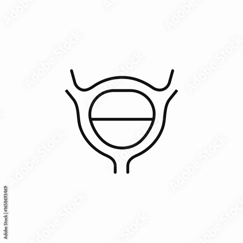 bladder blockage obstruction icon sign vector