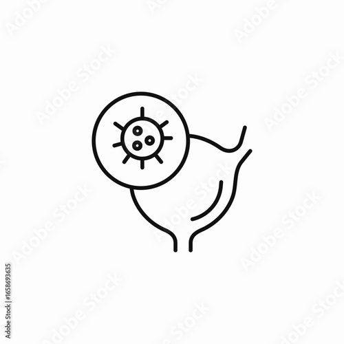 bladder virus infection icon sign vector