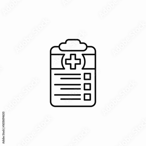medical clipboard with checklist icon sign vector