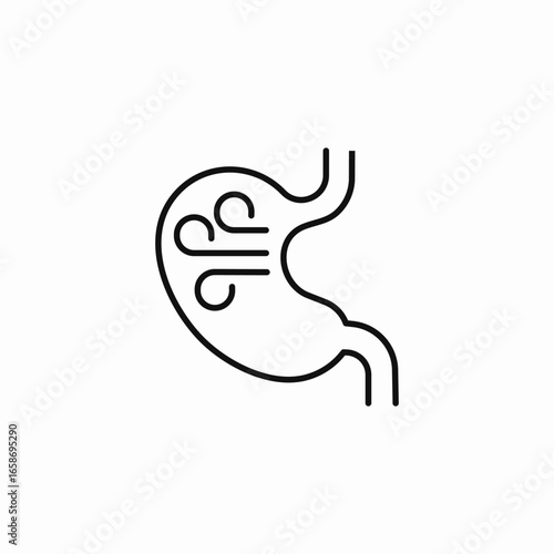 stomach gas bloating icon sign vector