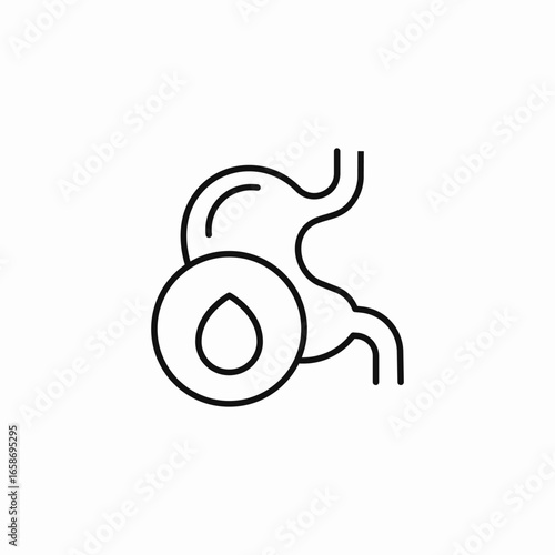 stomach with drop icon sign vector