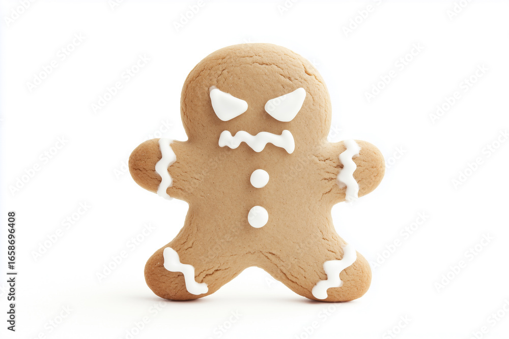 Obraz premium An angry gingerbread man with icing details