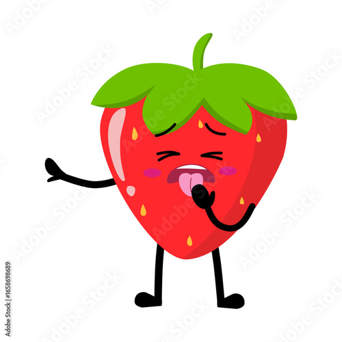 Cute Hand Drawn Strawberry yuck disgusted