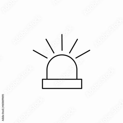 flashing siren light icon sign vector