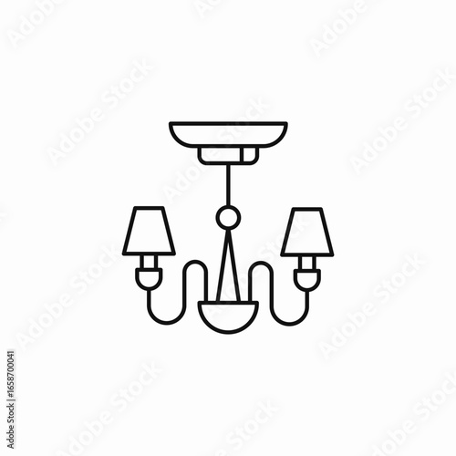 multi arm chandelier icon sign vector