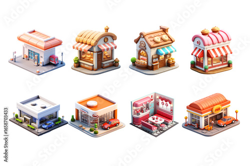 Vector toy train on an urban map with buildings, trees, and residential streets