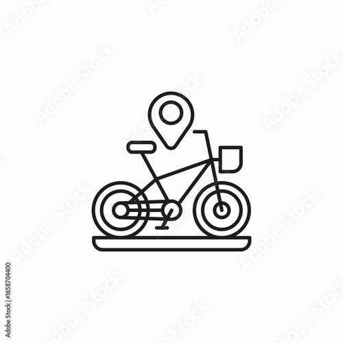 bicycle rental station icon sign vector