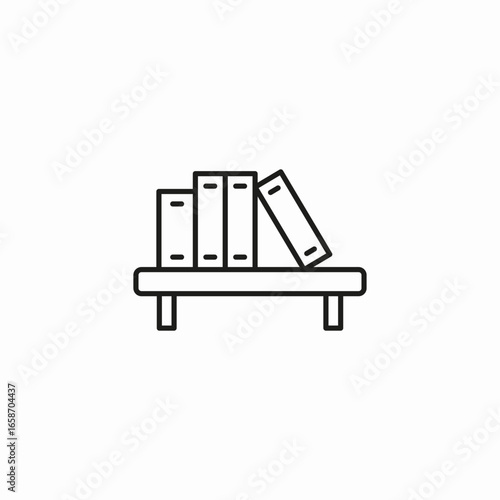 books on shelf icon sign vector
