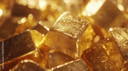 Gleaming Gold Bars A Precious Fortune.