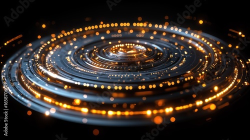 Abstract Circular Glow: Futuristic Technology Design
