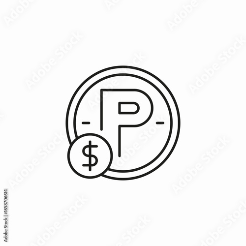 paid parking coin icon sign vector