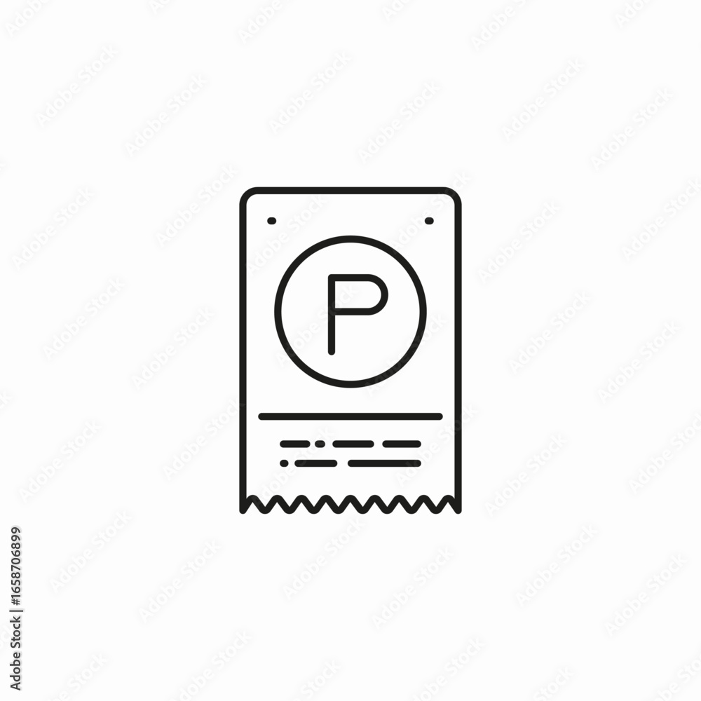 parking ticket with p sign icon sign vector parking ticket with p sign icon sign vector