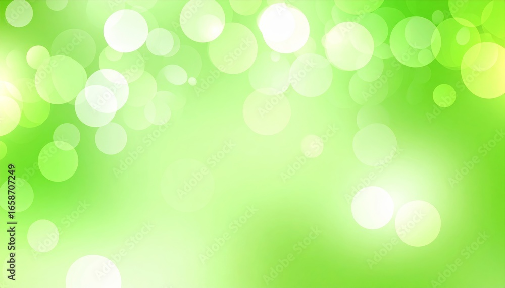 Fototapeta premium Abstract Green Bokeh Background Circular Composition, Light and Shadow, Spring Concept, , bokeh, background