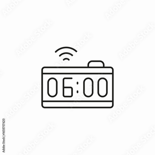 smart digital clock icon sign vector