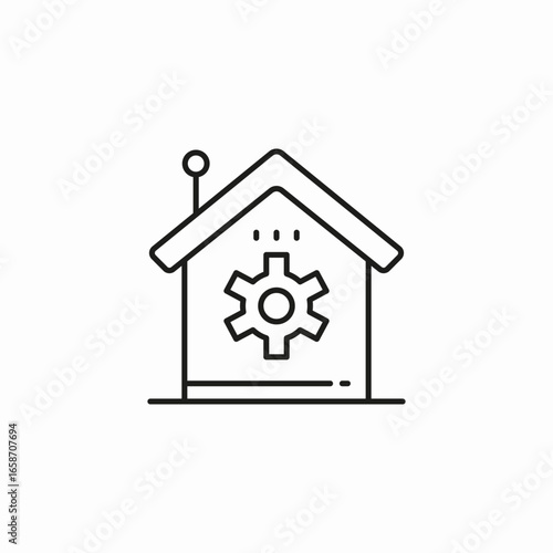 smart home settings control icon sign vector