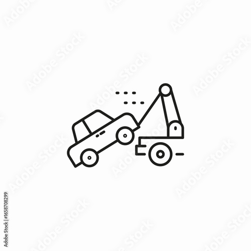 tow truck towing car icon sign vector