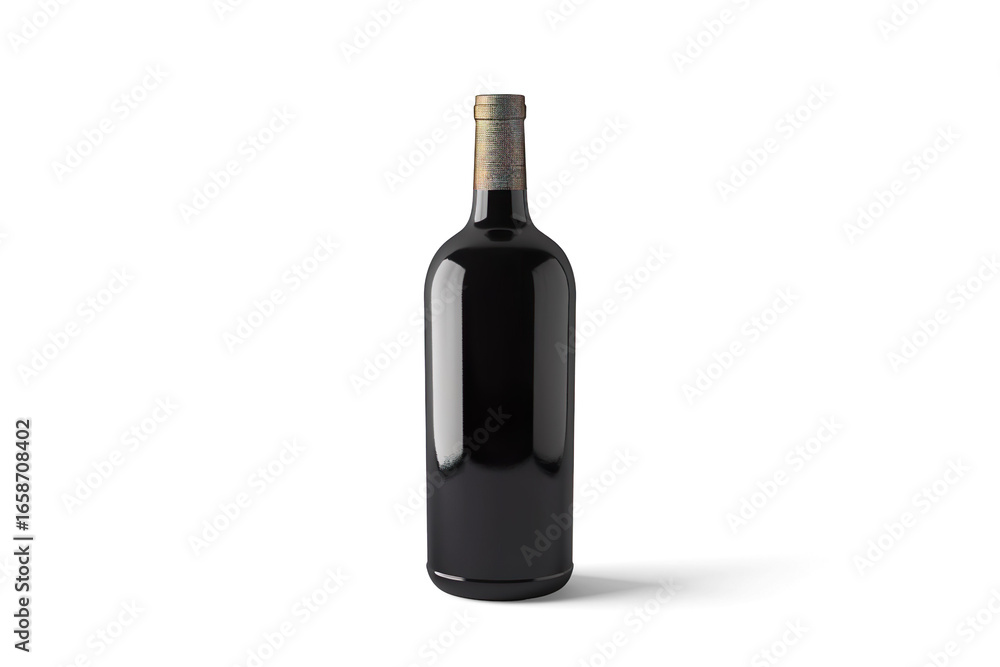 Black Bottle with Gold Label Mockup on a transparent background Black Bottle with Gold Label Mockup on a transparent background