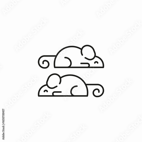 two laboratory mice icon sign vector