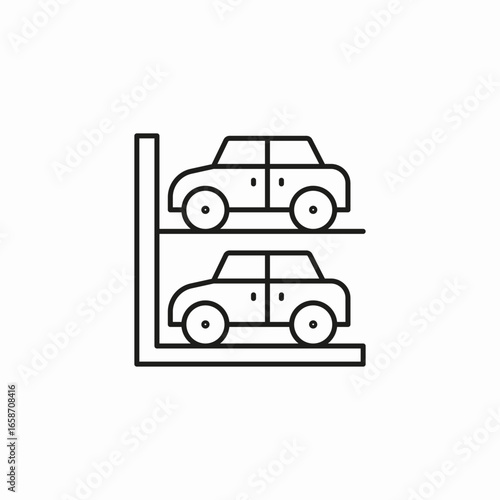 two level car parking icon sign vector