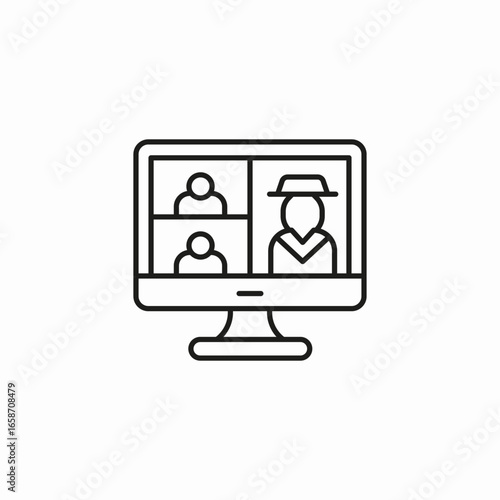 video conference meeting icon sign vector
