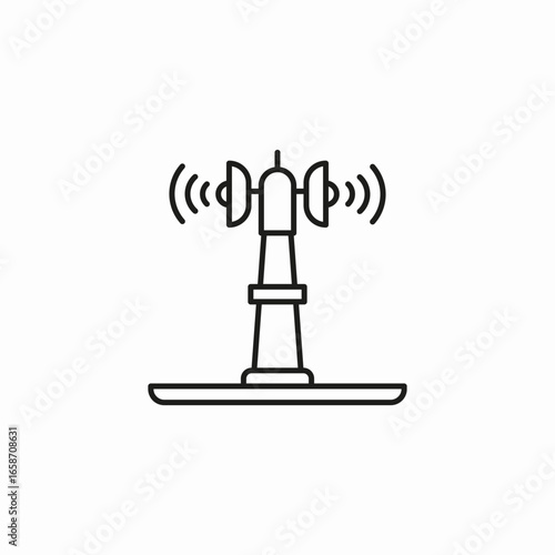 wireless communication tower icon sign vector