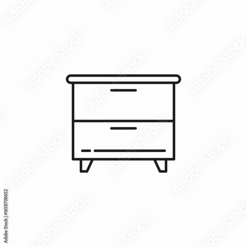 wooden nightstand drawer icon sign vector