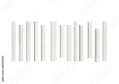 Abstract cityscape, stylized vertical rectangles