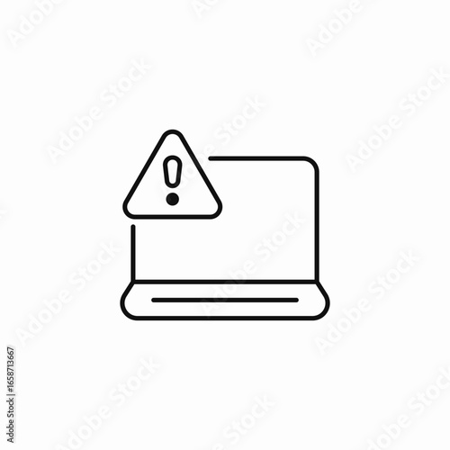 laptop error warning icon sign vector