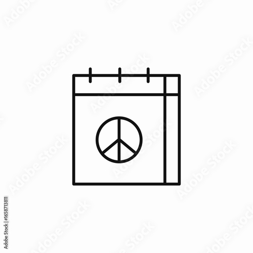 peace sign calendar icon sign vector