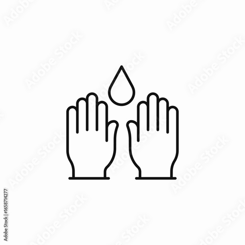 two hands with a drop icon sign vector