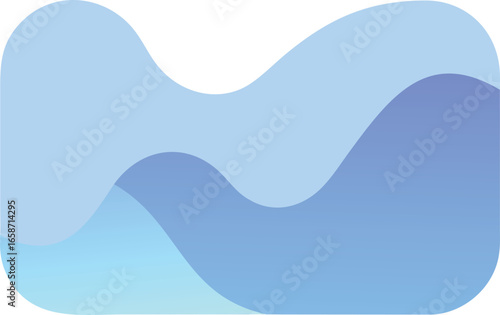 Abstract flowing waves of light blue and deep blue colors creating a smooth layered background vector