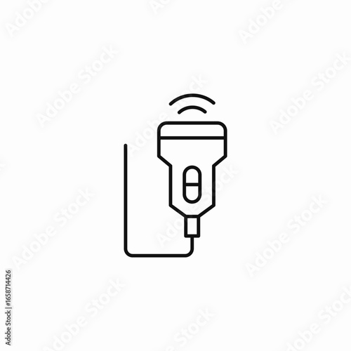 ultrasound probe with cable icon sign vector