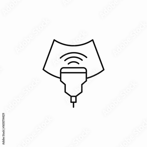 ultrasound probe with image icon sign vector