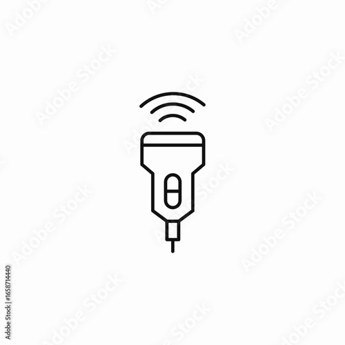 ultrasound probe with signal icon sign vector