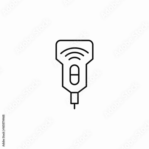 ultrasound transducer signal icon sign vector