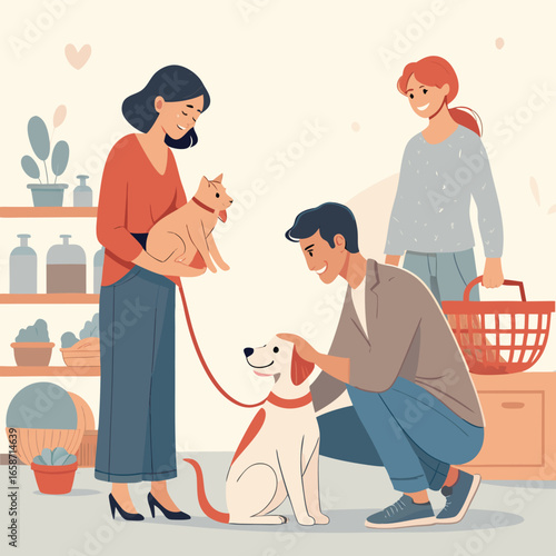 Animal Breed Selection Guide for Pet Adoption An illustration designed to help prospective pet owners choose the right breed for their lifestyle and needs