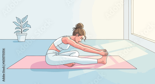 woman doing yoga