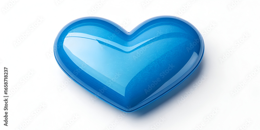 3D glossy blue heart isolated on white background 3D glossy blue heart isolated on white background